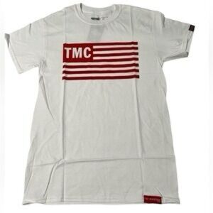 The Marathon Clothing White Tee with Red Stripes